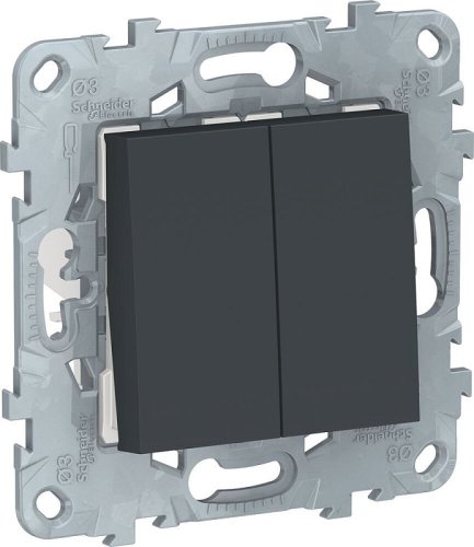 Переключатель без рамки Schneider Electric Unica New 2-кл. проходной антрацит картинка